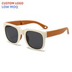 Kids Sunglasses Manufacturer - Foldable Portable Polarized Square with Custom Logo TPEE Frame