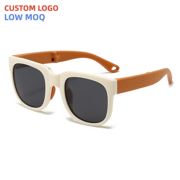 Kids Sunglasses Manufacturer - Foldable Portable Polarized Square with Custom Logo TPEE Frame