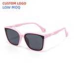 Kids Sunglasses Manufacturer - Colorful Square Frame with Custom Logo Twisted Leg Design for Children