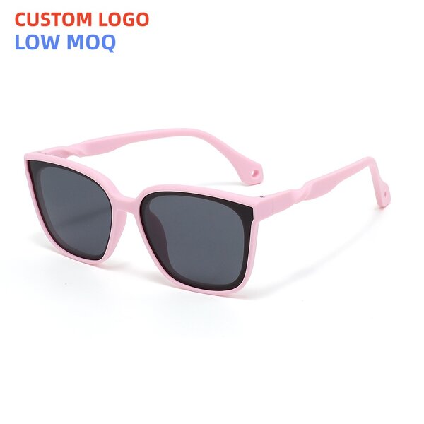 Kids Sunglasses Manufacturer - Colorful Square Frame with Custom Logo Twisted Leg Design for Children