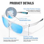 Sunglasses Manufacturer - Gafas Deportivas Transparent Square Frame UV400 Protection Sports Polarized