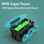 Portable BT Speaker - Manufacturer - X8 Plus 80W 10400mAh BT 5.0 TWS Indoor Outdoor