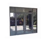 Entrance Doors Manufacturer - KFC Style Restaurant Aluminum Frame Glass Swing Open Modern Double
