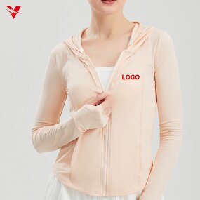 Female Yoga Jacket - Manufacturer - Wholesale Full Zipper Casual Loose Hooded Gym Sportswear 7104