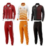 Women's Tracksuit Set - Manufacturer - Custom Embroidery Logo Brown Green Fitness Two Piece Matching