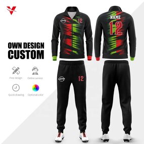 Men's Football Tracksuit - Manufacturer - Custom Sublimation Sports Polyester Long Sleeve Sportswear