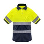 Hi Vis Polo T-Shirt - Manufacturer - Class 3 Short Sleeve Quick Dry LED Flash Waterproof Cotton FG-02S