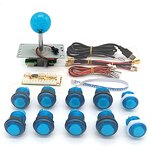 Arcade DIY Kit - Manufacturer - LED Push Buttons Blue Sanwa Joysticks Set