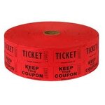Arcade Raffle Ticket - Manufacturer - Red Color Paper for Game Redemption
