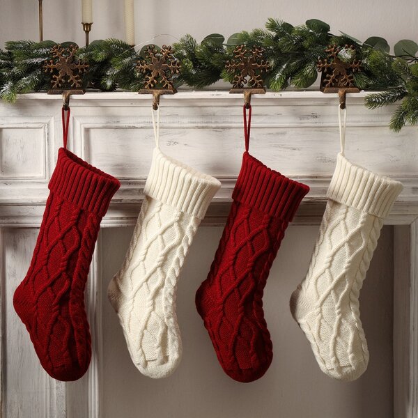 Christmas Stocking - Manufacturer - 2024 18" High Quality Cable Knit Novelty