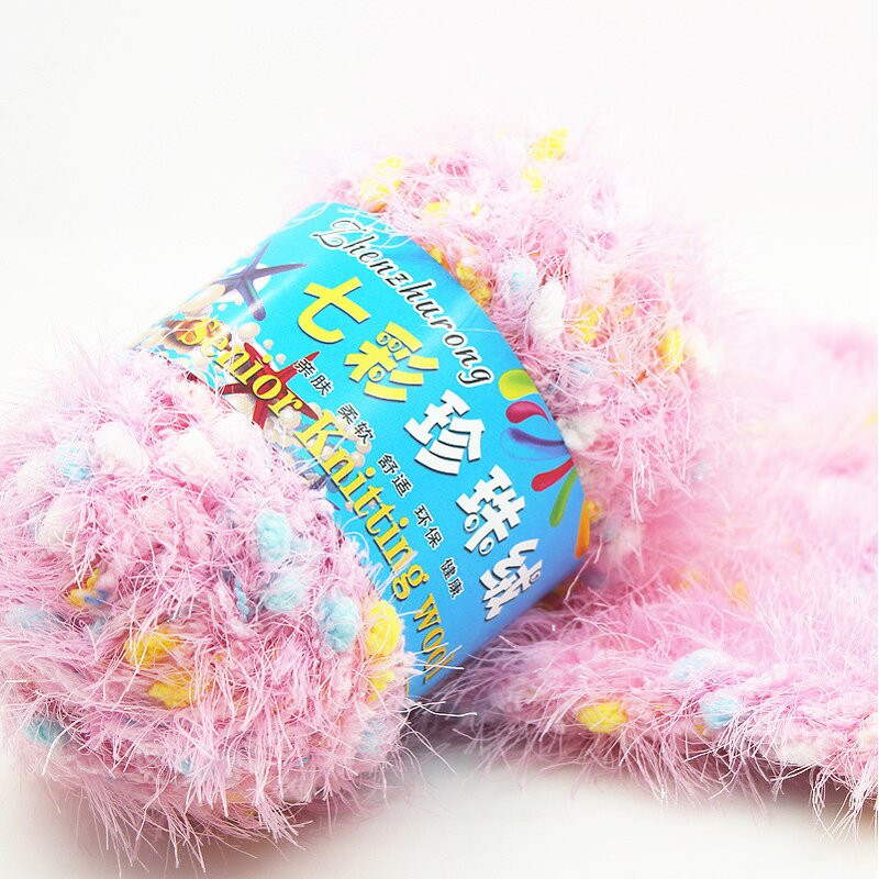 Pearl Velvet Yarn - Manufacturer - Multicolored Fluffy Dot Acrylic Crochet Knitting