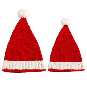 Christmas Santa Hat - Manufacturer - Red Pom Pom Knitted Adults Kids Festival