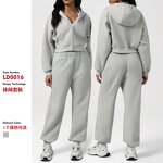 Women's Sweatshirt Set - Manufacturer - Autumn Winter Thickened Hooded Zip 2 Piece