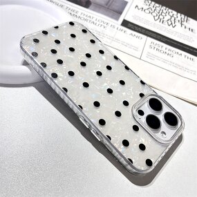 Phone Case Manufacturer - Fashion Black Polka Dot Pattern for iPhone 17 16 15 14