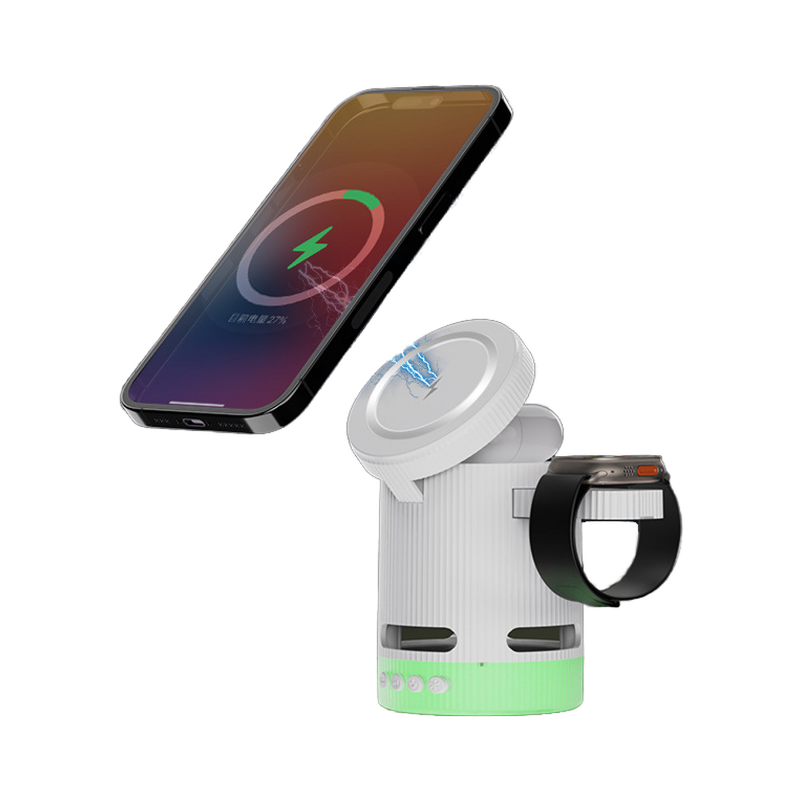 Wireless Charger Manufacturer - 15W 4-in-1 RGB Magnetic with Speaker Foldable Cube