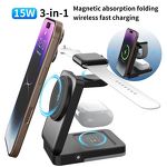 Wireless Charger Manufacturer - 3-in-1 15W Magnetic Foldable for Phone & Smart Watch