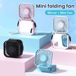 Portable Fan Manufacturer - USB Rechargeable Mini with Mirror Pocket Folding 3 Speed