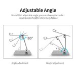 Tablet Stand Manufacturer - Silver Metal Desktop Folding Carbon Steel 360 Rotate OEM