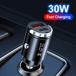Car Charger Manufacturer - Dual USB Type C 30W Fast Metal Aluminum with Handle