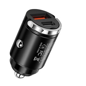 Car Charger Manufacturer - 30W Fast Dual USB Type C Mini Aluminum 3.1A Output