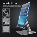 Tablet Stand Manufacturer - Silver Metal Desktop Folding Carbon Steel 360 Rotate OEM