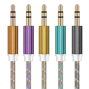 Aux Cable Manufacturer - Nylon Braided 1m 3.5mm Hi-Fi Male to Male with Retail Box