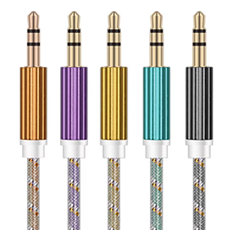 Aux Cable Manufacturer - Nylon Braided 1m 3.5mm Hi-Fi Male to Male with Retail Box