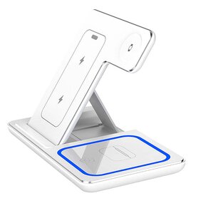 Wireless Charger Manufacturer - 15W Fast Folding Station for iPhone Samsung with Night Lights