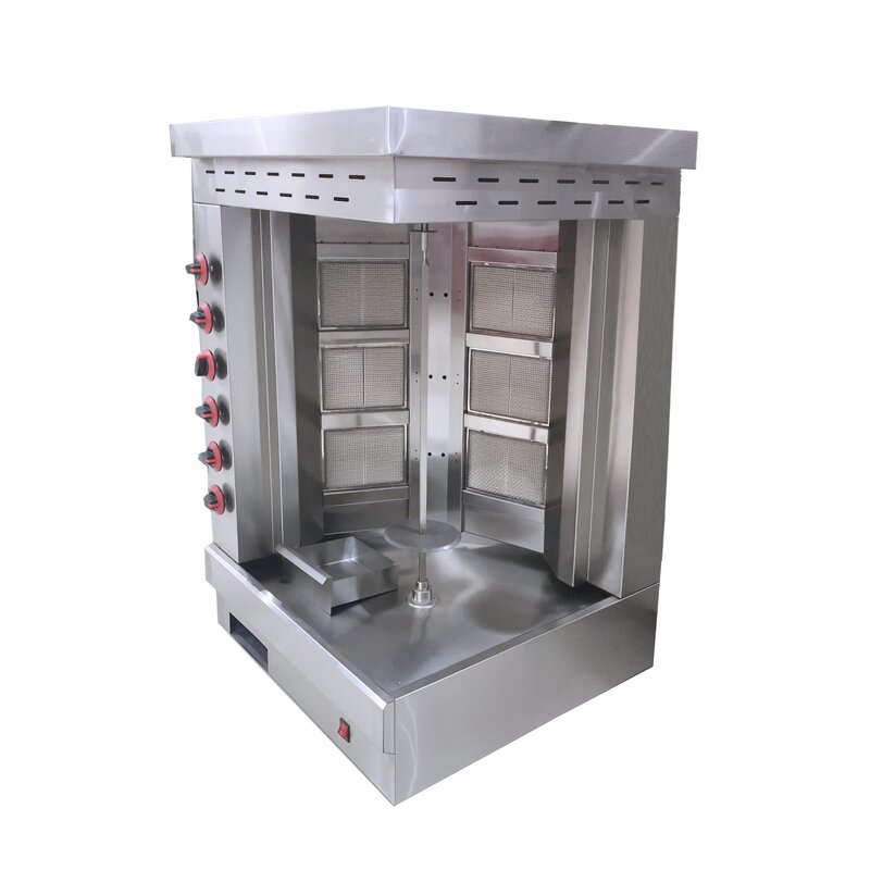 Shawarma Grill Machine - Manufacturer - Gas 6-burner Tabletop Commercial Automatic Kebab