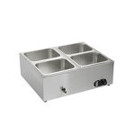 Bain Marie Food Warmer - Manufacturer - 4-Pan Electric with Temperature Control & Lid