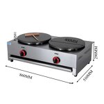 Crepe Pancake Maker - Manufacturer - Commercial Automatic Gas Double Nonstick Pan