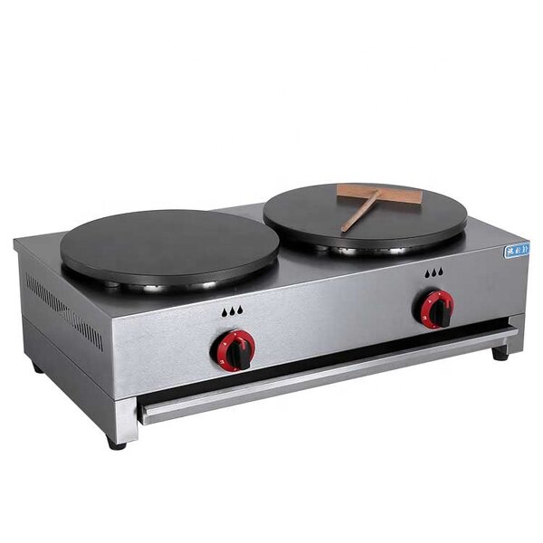 Crepe Maker Machine - Manufacturer - 2-Plate Gas Professional Industrial Non Stick