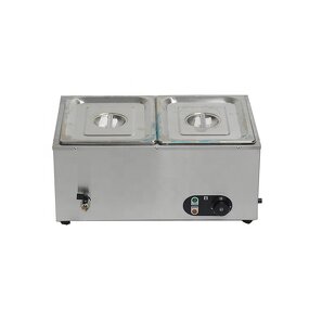 Bain Marie Food Warmer - Manufacturer - 2 Round Pot Stainless Steel Counter Top