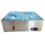 Bain Marie Food Warmer - Manufacturer - 4-Pan Electric with Temperature Control & Lid