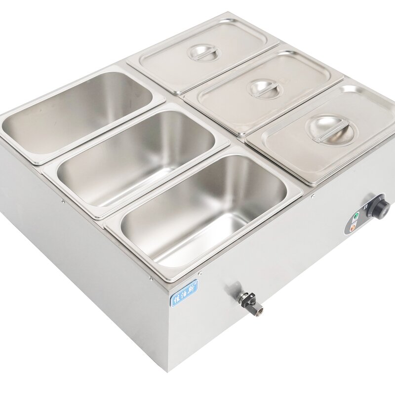 Bain Marie Food Warmer - Manufacturer - 6-Pan Commercial Electric Large Capacity