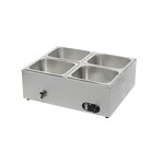Bain Marie Food Warmer - Manufacturer - 4-Pan Electric with Temperature Control & Lid