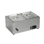 Bain Marie Food Warmer - Manufacturer - 2 Round Pot Stainless Steel Counter Top