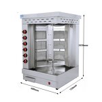 Shawarma Grill Machine - Manufacturer - Gas 6-burner Tabletop Commercial Automatic Kebab