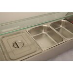 Bain Marie Food Warmer - Manufacturer - 3 Pan Tempered Glass Shield Steam Table
