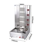 Shawarma Grill Machine - Manufacturer - Gas 4-burner Commercial Automatic Rotating Kebab