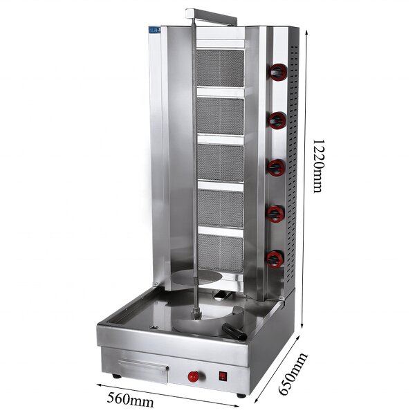 Shawarma Grill Machine - Manufacturer - Gas 5-burner Commercial Automatic Kebab Doner