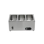 Bain Marie Food Warmer - Manufacturer - 3-Pan Electric with Temperature Control & Lid
