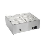 Bain Marie Food Warmer - Manufacturer - 6-Pan Commercial Electric Large Capacity