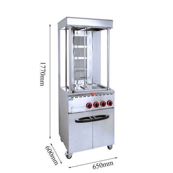 Vertical Shawarma Grill - Manufacturer - Commercial Gas Barbecue Automatic Rotation