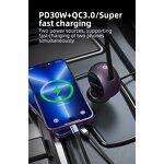 3 in 1 Car Charger - Manufacturer - 30W Retractable USB Quick Charger for iPhone K2