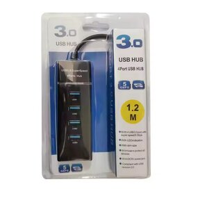 USB 3.0 HUB Splitter - Manufacturer - 1.2m 4 Ports Superspeed Desktop PC Laptop