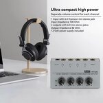 Headphone Amplifier Manufacturer - HA400 Metal Mini 4-Channel Digital Power for Recording