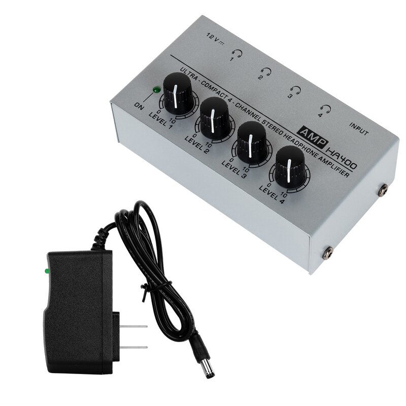 Headphone Amplifier Manufacturer - HA400 Metal Mini 4-Channel Digital Power for Recording