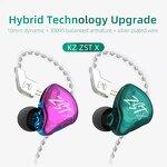 In-ear Earphones Manufacturer - KZ ZSTX 1BA+1DD Hybrid ZST Updated Version HIFI Bass Sports DJ