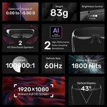 AR Smart Glasses Manufacturer - Rokid Air 1080P OLED Screen Dual Display 43FoV 55PPD Foldable Home Game Viewing Device